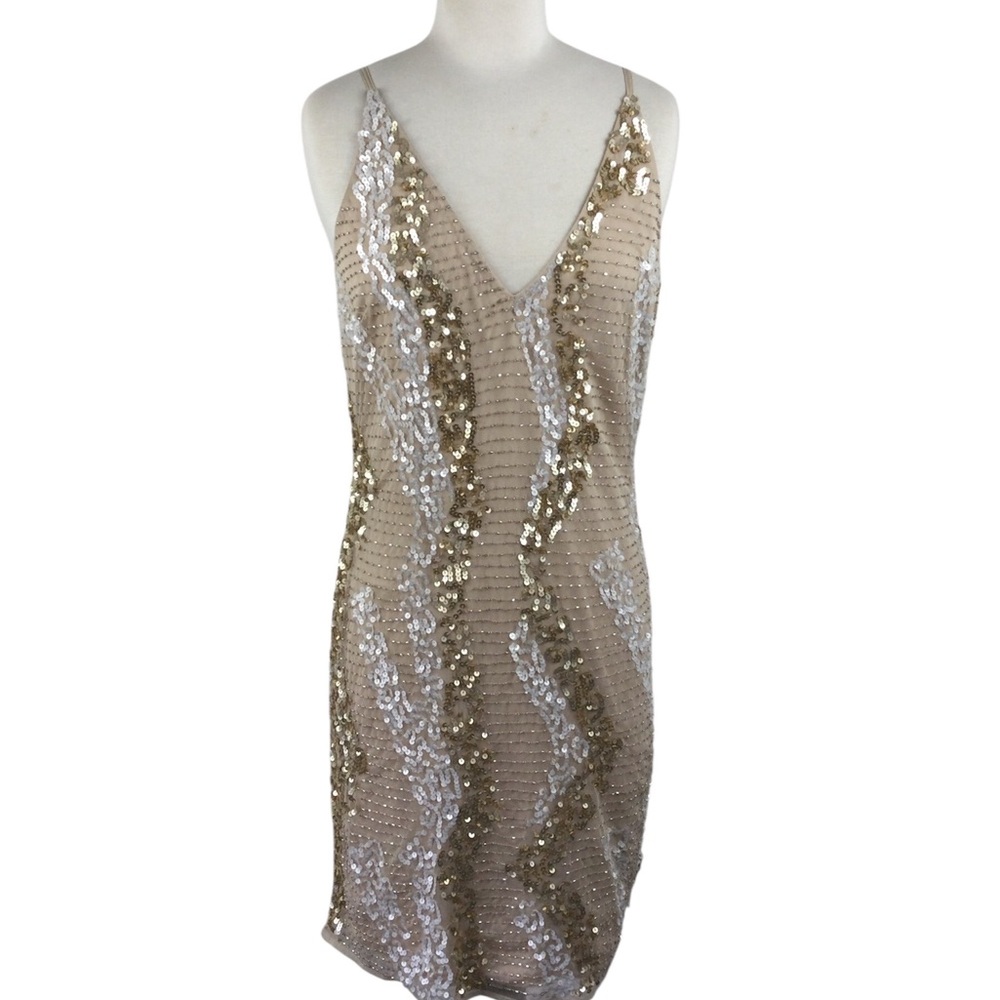 VENUS Gold and Silver Sequin Mini Dress, Size Small-NWT
